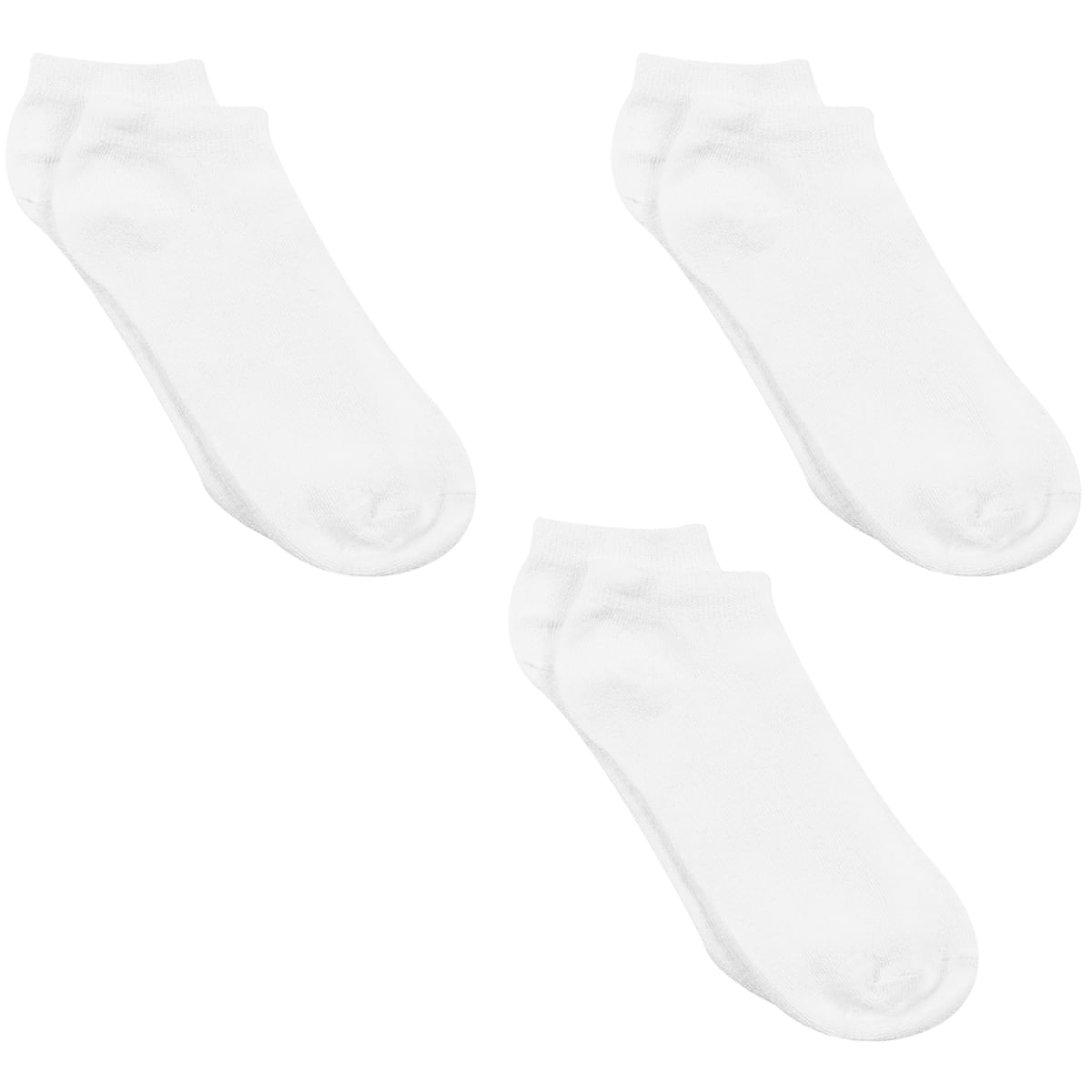 3 Pares De Meias De Cano Curto Básicas - Mais Acessórios