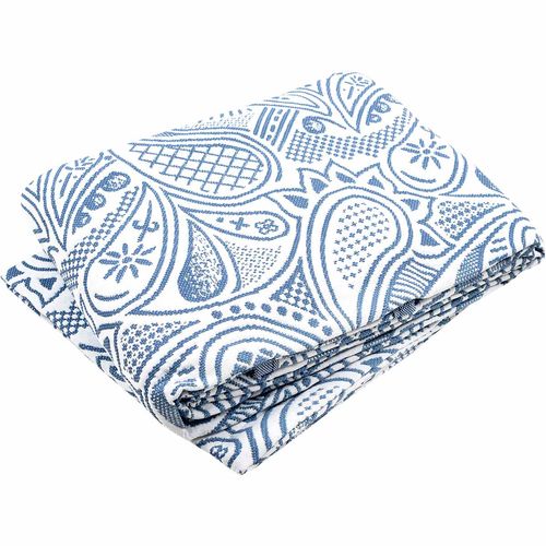 Colcha Solteiro 1 Porta Travesseiro Jacquard Memory Azul J Serrano