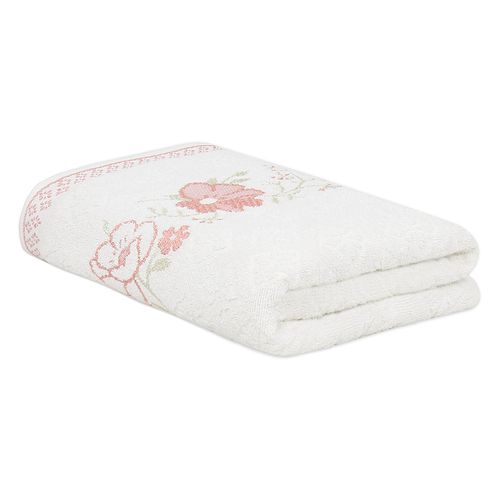 Toalha De Banho Karsten Yuna Branco/Rosa