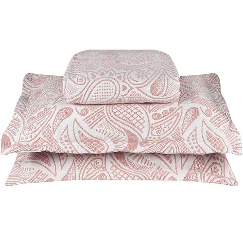 Colcha L 2 Portas Travesseiros Jacquard Memory Rosa J Serrano