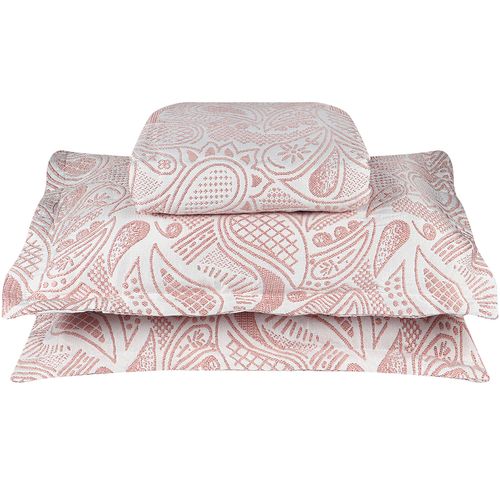 Colcha Casal 2 Portas Travesseiros Jacquard Memory Rosa J Serrano