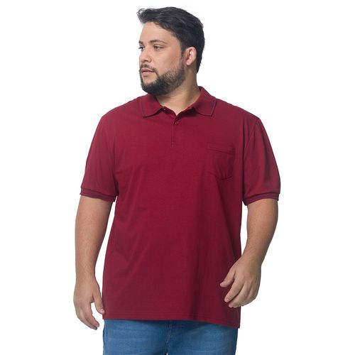 Pólo Manga Curta Meia Malha Plus Size Vermelho - Id Casual