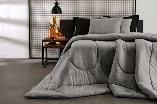 Edredom L/Queen 2,30 X 2,40 Malha Cinza