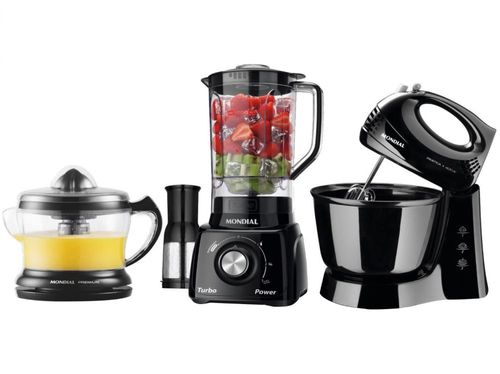 Conjunto de Cozinha Mondial Kt-105-B 127V Black