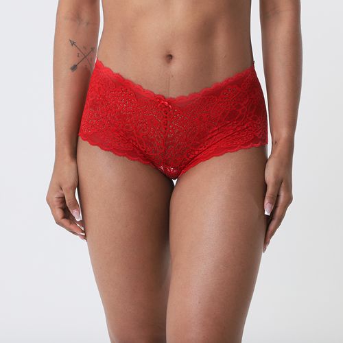 Calcinha Caleçon Renda Vermelha