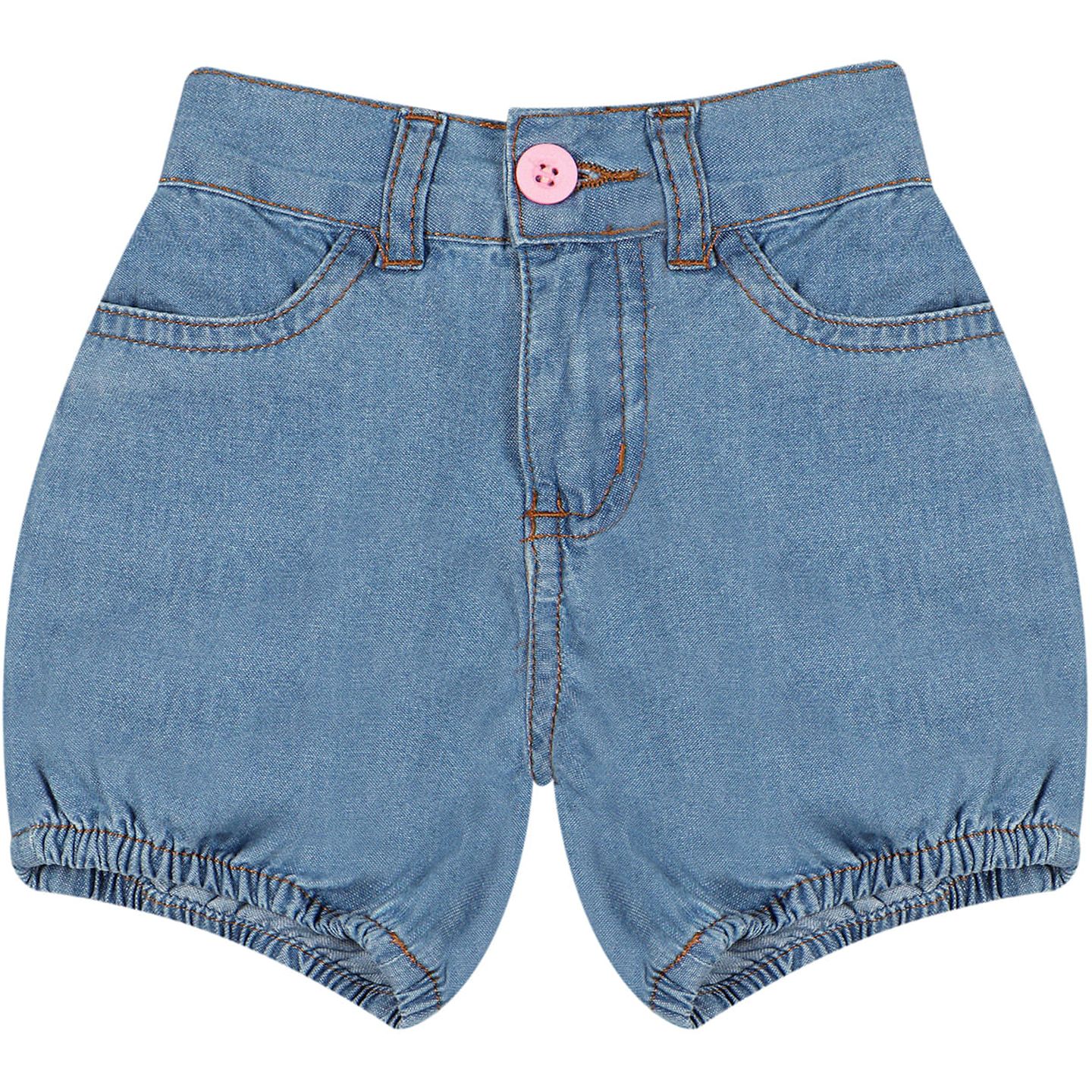 Short Jeans Infantil Feminino com Bolso - Azul (1 a 3 Anos)