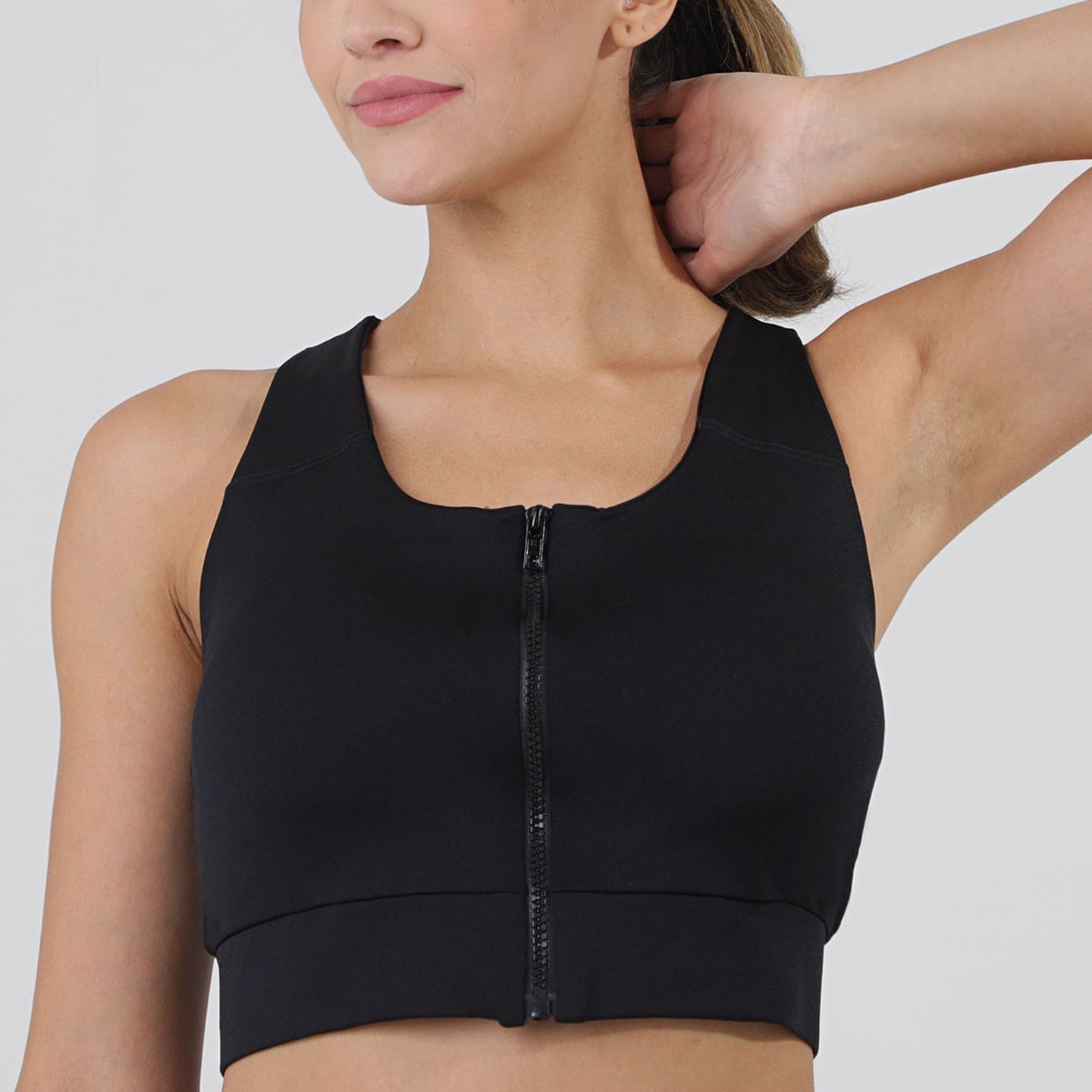 Mesa Zip Front Crop Top - Black