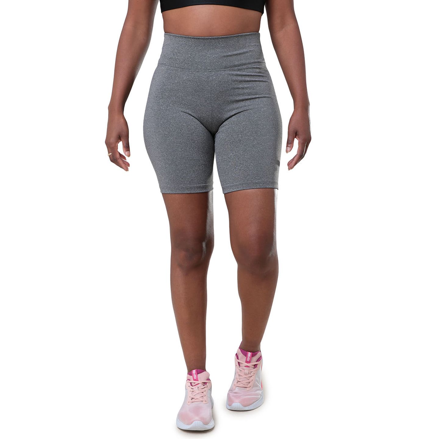 Short Fitness Básico Meia Coxa Cinza