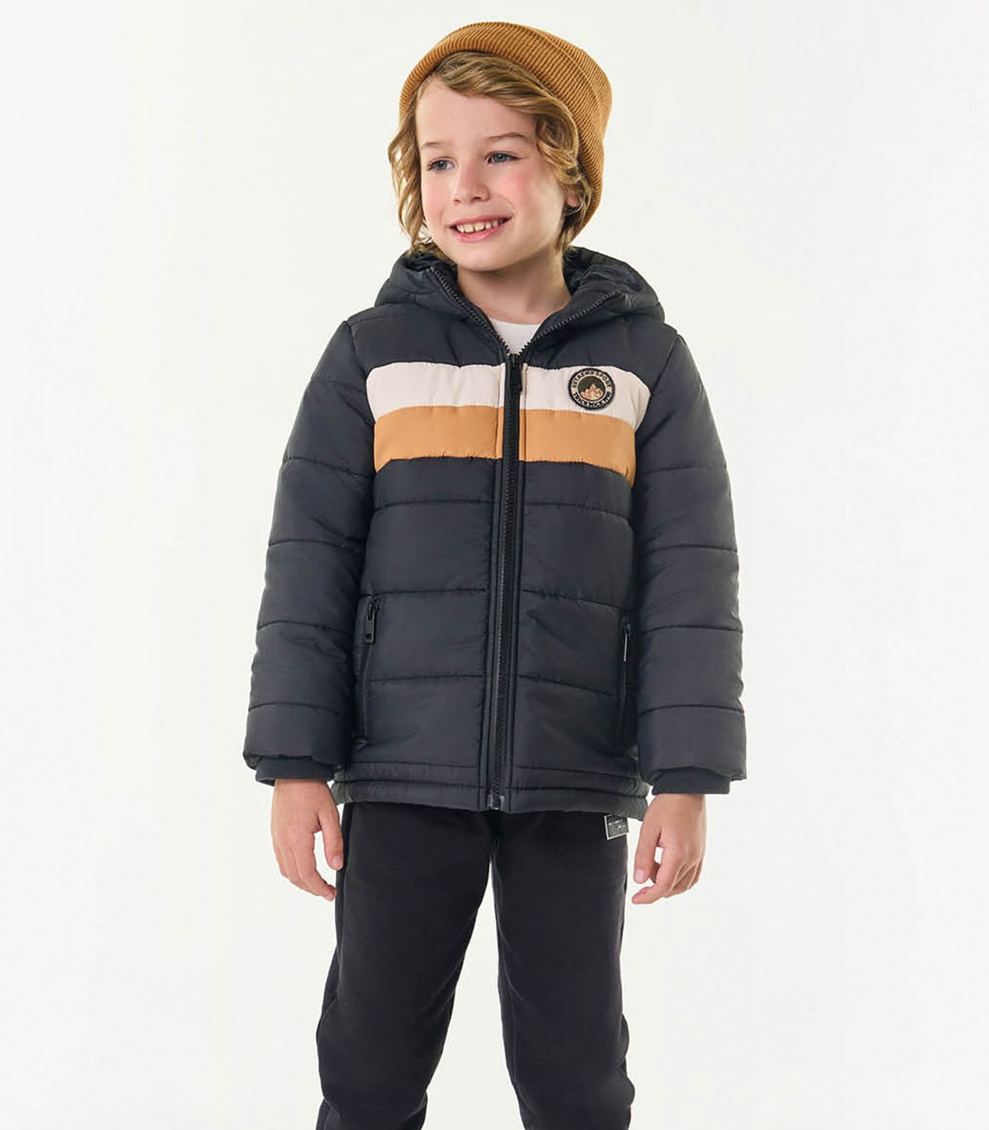 Fashion jaqueta parka infantil