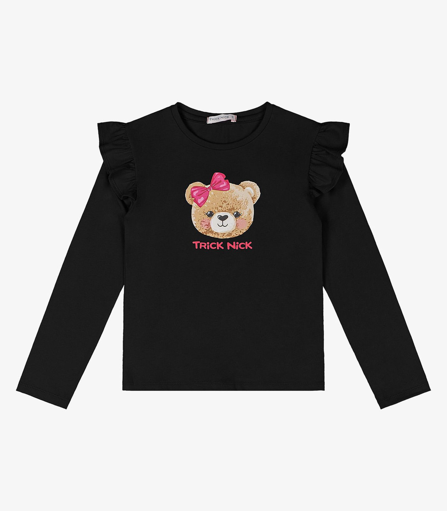 Blusa Infantil Manga Longa Trick Nick Preto