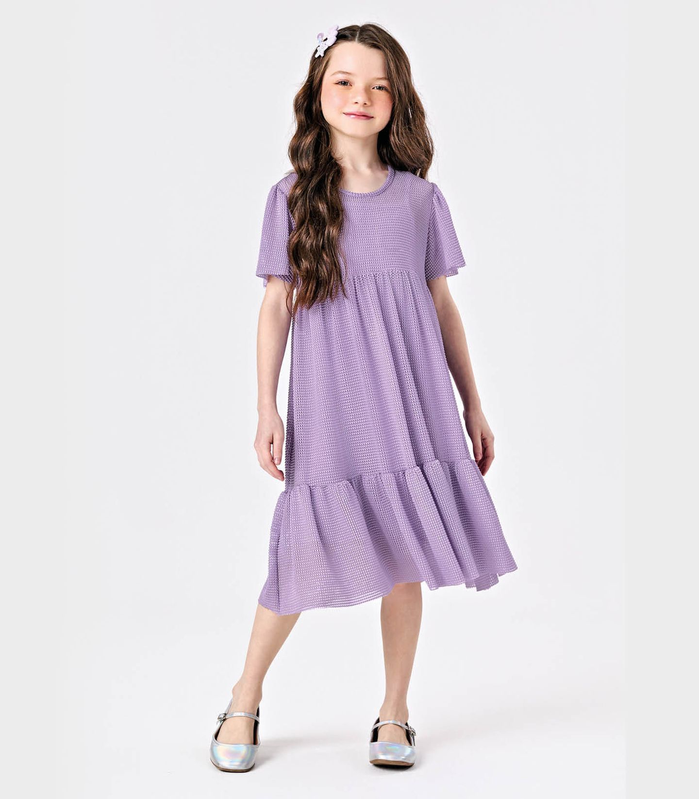 Vestido Midi Com Sobreposicao Trick Nick Roxo