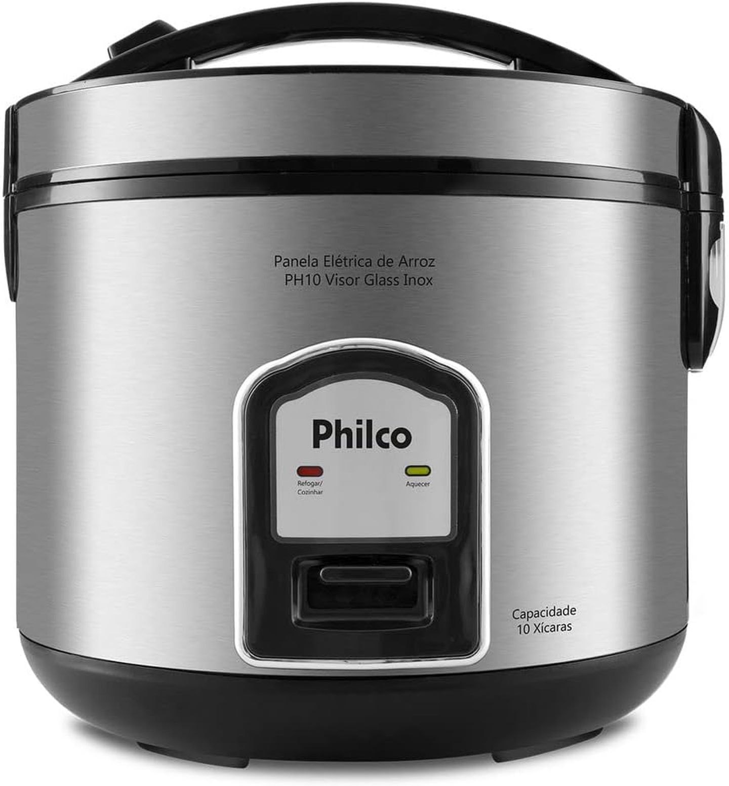 Panela Elétrica de Arroz Philco PH10P 10 Xícaras Inox/Preto Visor