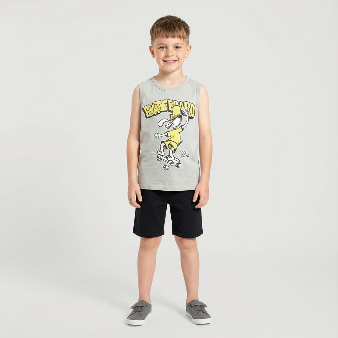 Conjunto Short Dog Skate Liso Cinza - Yeapp