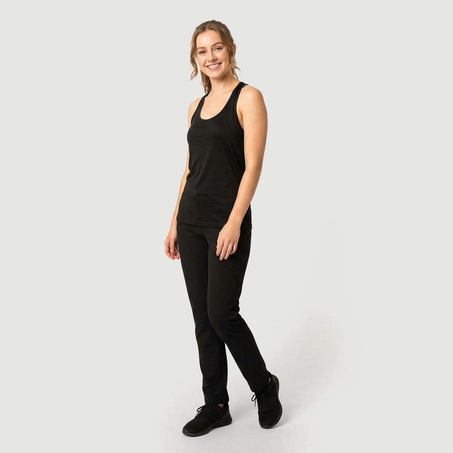 nala Linen like balloon tops ブラック4way Balloon cami tunic (black)