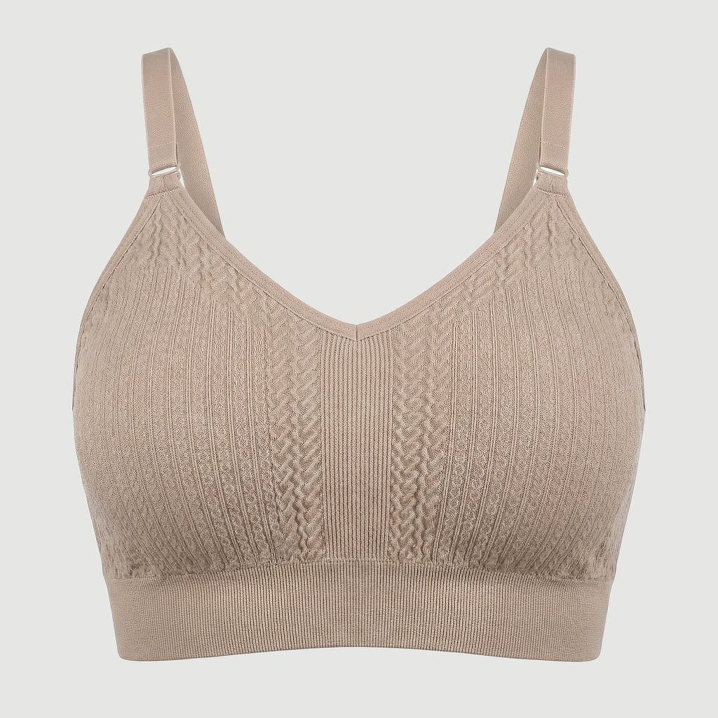 Sutiã Feminino Top Canelado Liso Bege - Del Rio | FastStore PDP