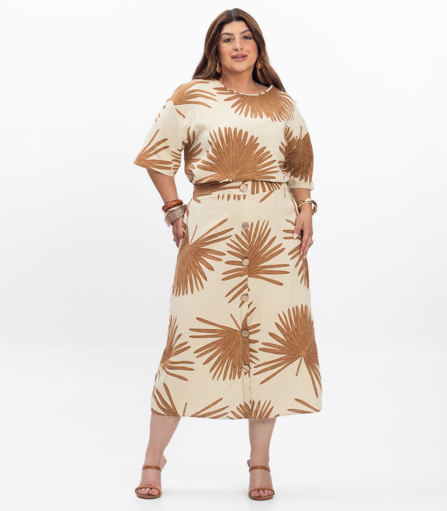 ムーナ ssp Saia Super Midi Feminina Plus Size Secret Glam Bege | FastStore PDP