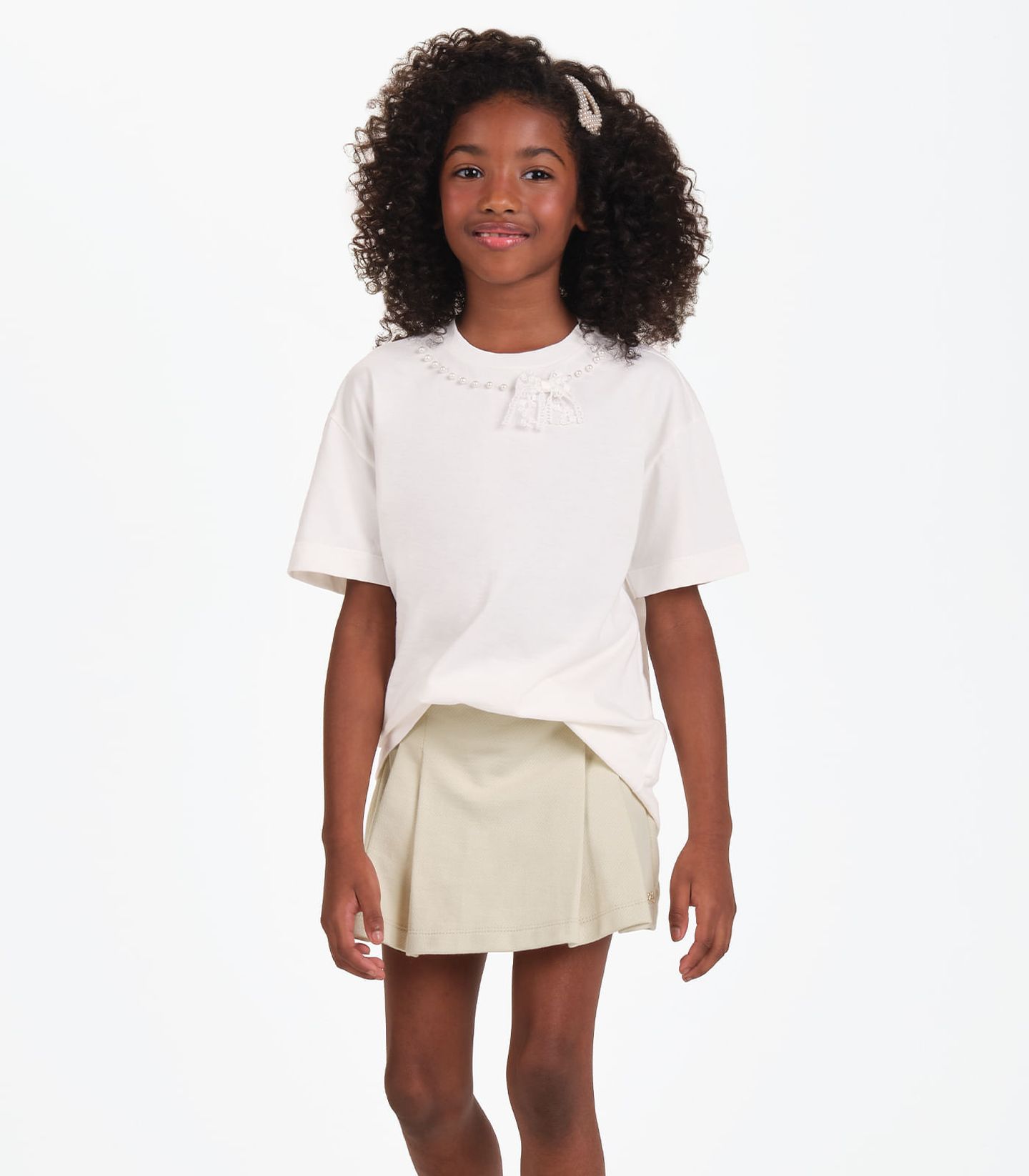 Conjunto Camiseta com Shorts Saia Trick Nick Bege | FastStore PDP