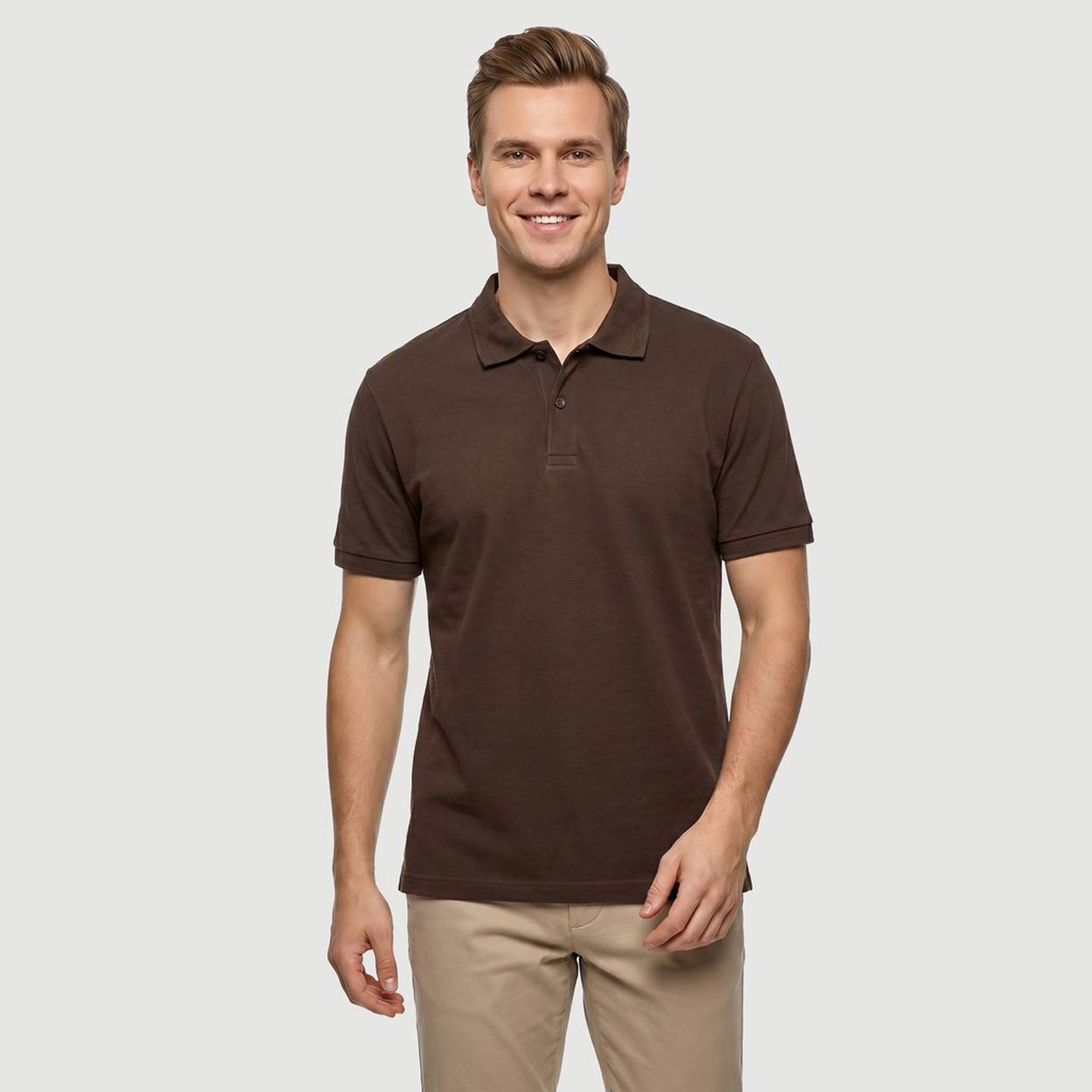 Polo Marrom Liso Id Basic | FastStore PDP
