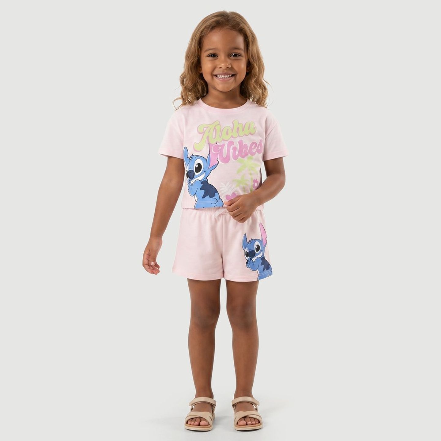 conjunto mc ppa prd disney v stitch moletinho puff+glitter