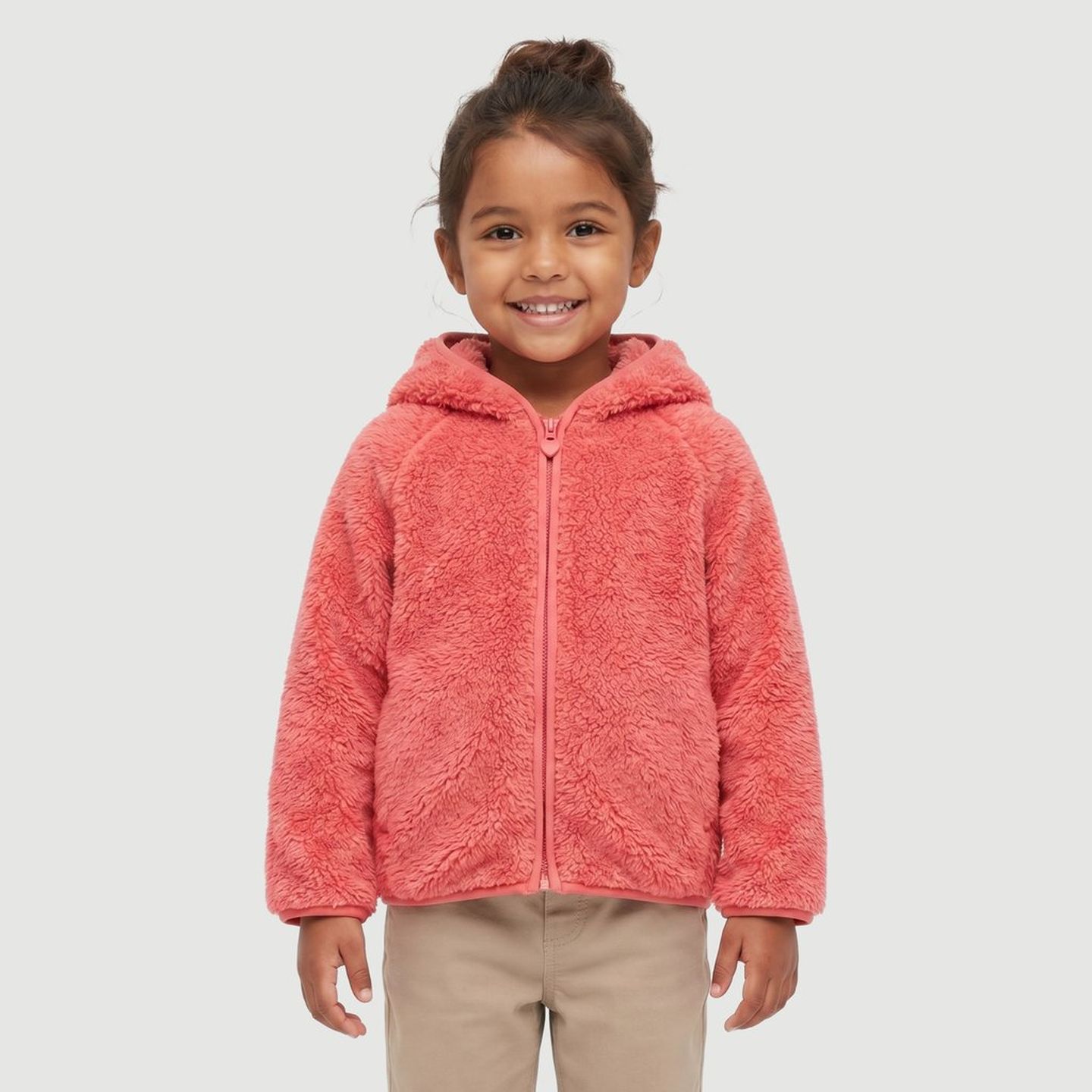 Blusao Ml Ppa Prd Toys Kids Sherpa C Aplique Orelha No Capuz Liso