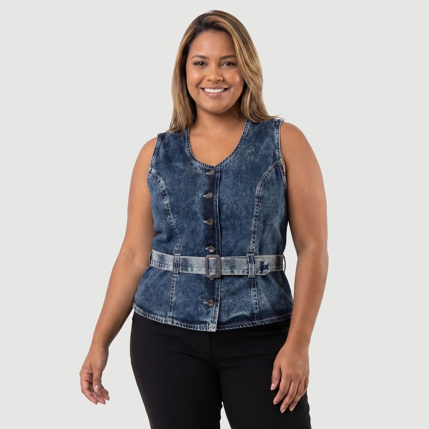 Colete Sem Manga Jeans Ps Prd Ink Coord Blue Colete Jeans Black